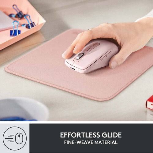 Logitech Studio Series Mouse Pad, Anti-Slip Rubber Base, Spill-Resistant, Polyester Surface, Double-Flat Stitching...(Darker Rose)