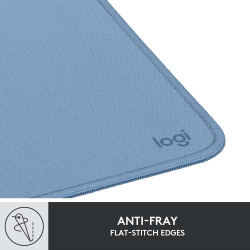 Logitech Studio Series Mouse Pad, Anti-Slip Rubber Base, Spill-Resistant,  Polyester Surface, Double-Flat Stitching...(Blue Gray)