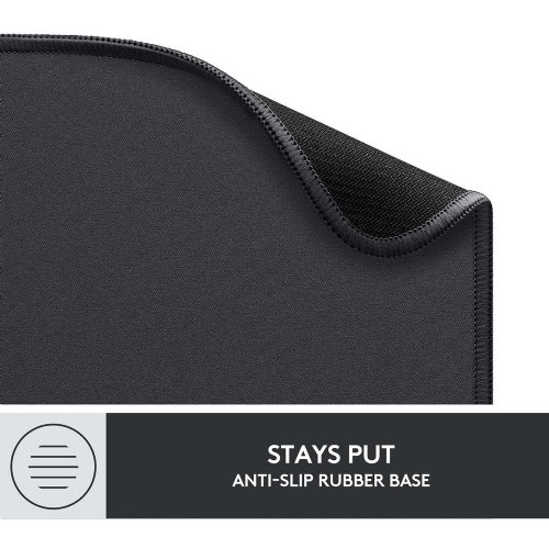 Logitech Studio Series Mouse Pad, Anti-Slip Rubber Base, Spill-Resistant, Polyester Surface, Double-Flat Stitching...(Graphite)