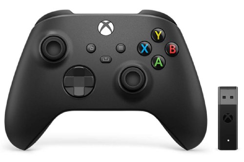 Microsoft Xbox Wireless Controller -Carbon Black + Adapter, Compatible With Xbox Series X, Xbox Series S, Xbox One, Windows 10/11, Android and iOS...