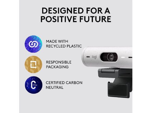 Logitech Brio 500 Full HD Webcam with Auto Light Correction,Show Mode, Dual Noise Reduction Mics, Webcam Privacy Cover, Works with Microsoft Teams, Google ...