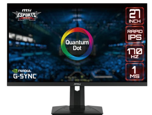 MSI 274QRF-QD, 27" Rapid IPS Display , 2560 X 1440 (QHD), G-Sync Compatible, HDR 400, Non Glare with Narrow Bezel, Metallic Black ...