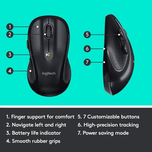 Logitech MK270 Wireless Keyoard and Mouse Combo, Reliable 24 GHz wireless connection, Unifying receiver connects both the Keyboard and mouse using just one ...