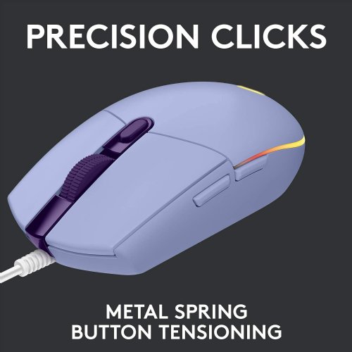 Logitech G203 Wired Gaming Mouse, 8,000 DPI, Rainbow Optical Effect LIGHTSYNC RGB, 6 Programmable Buttons, On-Board Memory, Screen Mapping, PC/Mac Computer...