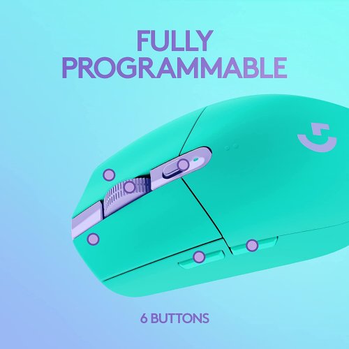 Logitech G305 Light Speed Wireless Gaming Mouse -  Mint - Hero 12K Sensor, 12,000 DPI, Lightweight, 6 Programmable Buttons, 250h Battery Life, On-Board Memory, PC/Mac...