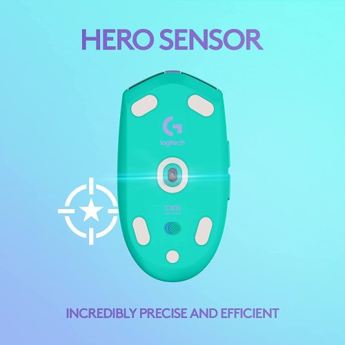 Logitech G305 Light Speed Wireless Gaming Mouse -  Mint - Hero 12K Sensor, 12,000 DPI, Lightweight, 6 Programmable Buttons, 250h Battery Life, On-Board Memory, PC/Mac...