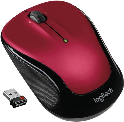 Logitech M325 Wireless Mouse, 2.4 GHz with USB Unifying Receiver, 1000 DPI Optical Tracking, 18-Month Life Battery, PC / Mac / Laptop... (Red)