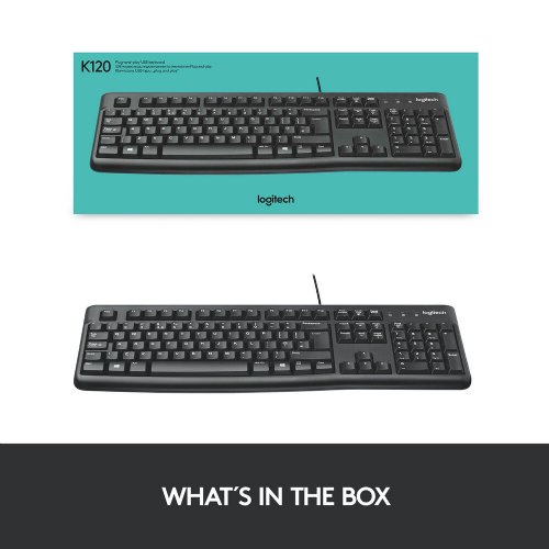 Logitech Keyoard K120 - French Layout -Comfortable, Quiet Typing, Adjustable Tilt Legs, Spill-Resistant Design, Wired USB ...(920-002478)
