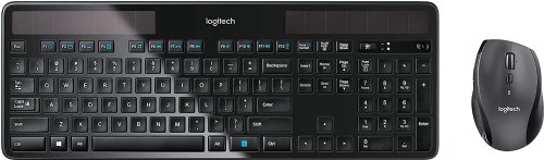 Logitech MK750 Solar Wireless Keyoard and Mouse Combo, USB received wirelessly connects both the Keyboardand mouse to your computer, English Layout (920-00 ...