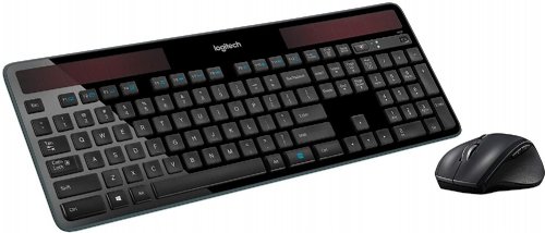 Logitech MK750 Solar Wireless Keyoard and Mouse Combo, USB received wirelessly connects both the Keyboardand mouse to your computer, English Layout (920-00 ...