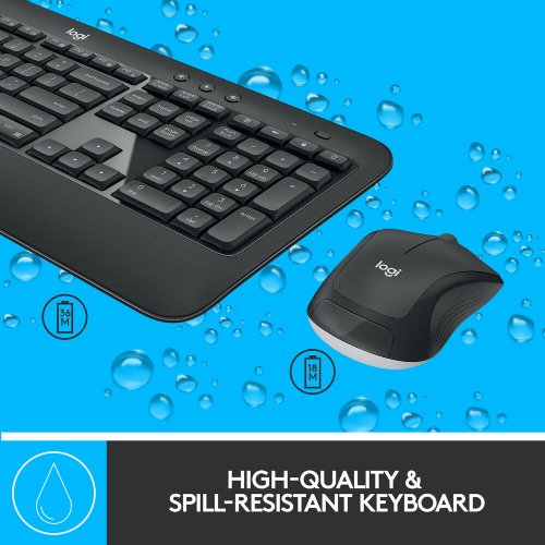 Logitech MK540 Advance Wireless Keyboard and Mouse Combo, French Layout - Tiny USB receiver with Unifying Technology...(920-008671)