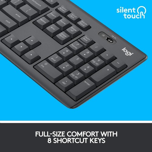Logitech MK295 Wireless Mouse & Keyboard Combo - Graphite - SilentTouch Technology, Full Numpad, Advanced Optical Tracking, Lag-Free Wireless, 90% Less Noise...