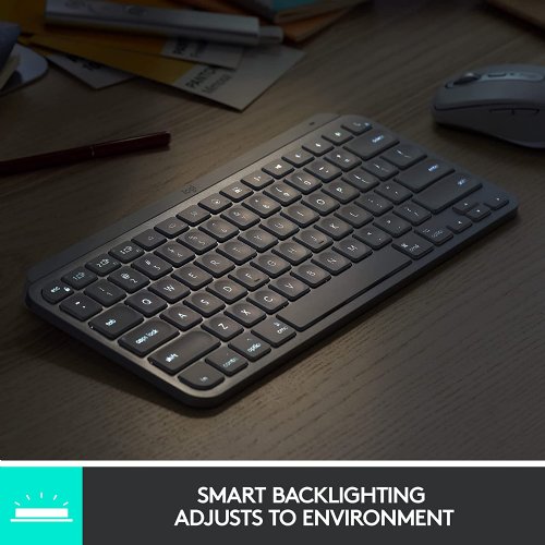 Logitech MX Keys Mini Wireless Illuminated Keyboard for Business, Compact, Logi Bolt Technology, Backlit, Rechargeable, Globally Certified, Windows/Mac/Chrome/Linux...(Graphite)