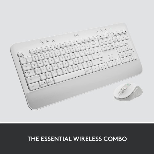 Logitech Signature MK650 Combo for Business, Wireless Mouse and Keyboard, Logi Bolt, Bluetooth, SmartWheel, Globally Certified, Windows/Mac/Chrome/Linux...(Off-White)