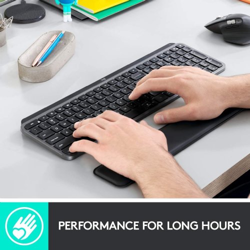 Logitech MX Palm Rest for MX Keys, Premium, No-Slip Support for Hours of Comfortable Typing, Black...