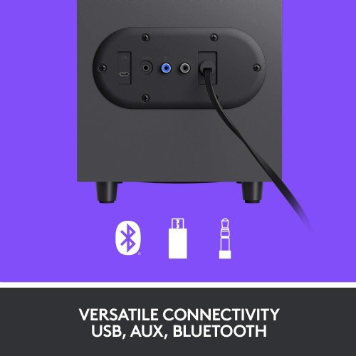 Logitech Z407 Bluetooth Computer Speakers with Subwoofer and Wireless Control, Immersive Sound, Premium Audio with Multiple Inputs, USB Speakers...