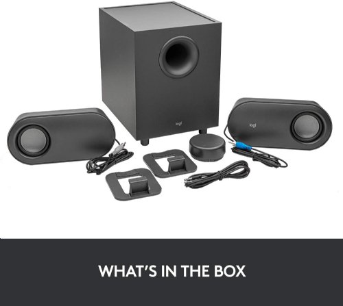 Logitech Z407 Bluetooth Computer Speakers with Subwoofer and Wireless Control, Immersive Sound, Premium Audio with Multiple Inputs, USB Speakers...