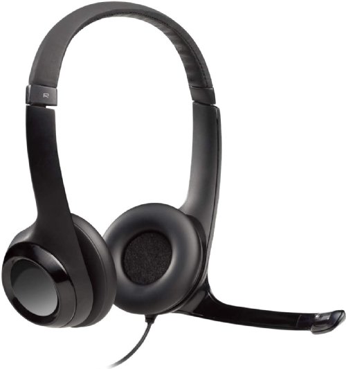 Logitech H390 Wired Headset, Stereo Headphones with Noise-Cancelling Microphone, USB, In-Line Controls, PC/Mac/Laptop - Black