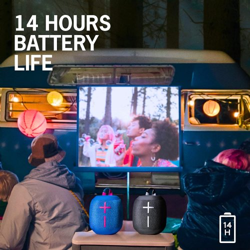 ULTIMATE EARS WONDERBOOM 3, Small Portable Wireless Bluetooth Speaker, Big Bass 360-Degree Sound for Outdoors, Waterproof, Dustproof IP67, Floatable, 131 ft Range - Active Black