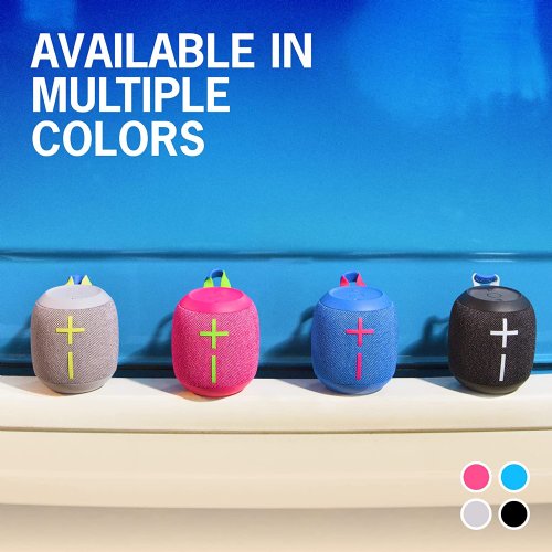 Ultimate Ears WONDERBOOM 3, Small Portable Wireless Bluetooth Speaker, Big Bass 360-Degree Sound for Outdoors, Waterproof, Dustproof IP67, Floatable, 131 ft Range...(Joyous Brights Grey)