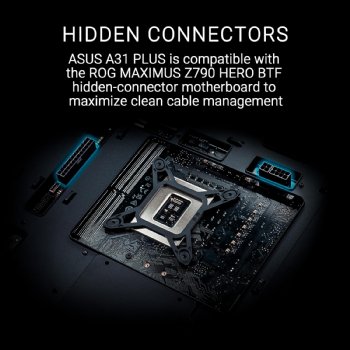 ASUS A31 Black ATX case, Hidden-Connector motherboards, 360mm radiators and 380mm Graphics Cards, with Black or White Color Options, Fans not included ...