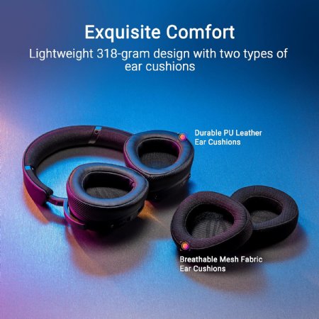 ASUS A701 ROG Delta II Wireless Gaming Headset with Detachable Mic - Tri-Mode (BT, 2.4GHz, 3.5mm), Black