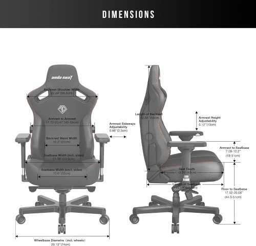 Anda Seat Kaiser 3 XL Gaming Chair, DuraXtra bonded PVC leather provides a really soft and comfortable sitting experience with scratch and stain resistance, Re-Dense Moulded Foam...