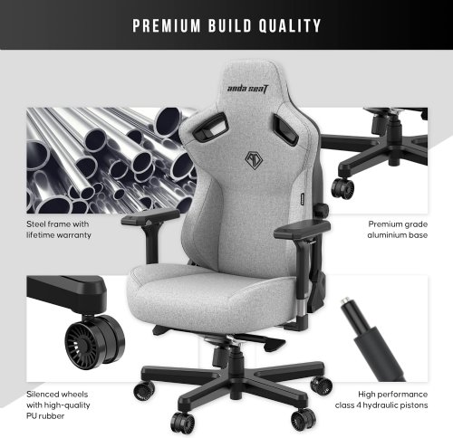 Anda Seat Kaiser 3 Gaming Chair, DuraXtra bonded PVC leather provides a really soft and comfortable sitting experience with scratch and stain resistance, Re-Dense Moulded Foam...