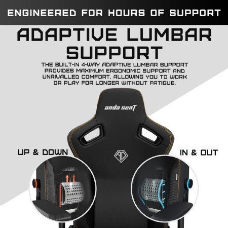 Anda Seat Kaiser 3 XL Gaming Chairs for Adults - Ergonomic Black PVC Leather Gaming Chair with Lumbar Support, Comfortable Office Seat with Neck Support - Heavy Duty Wide Gamer Seat ...