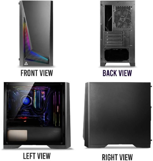 Antec Dapper Dark Phantom DP301M Black Steel, ARGB Lighting, Tempered Glass Side Panel Compact Micro-ATX Gaming Case, Water-cooling ready: supports 1 X280 mm in the front....