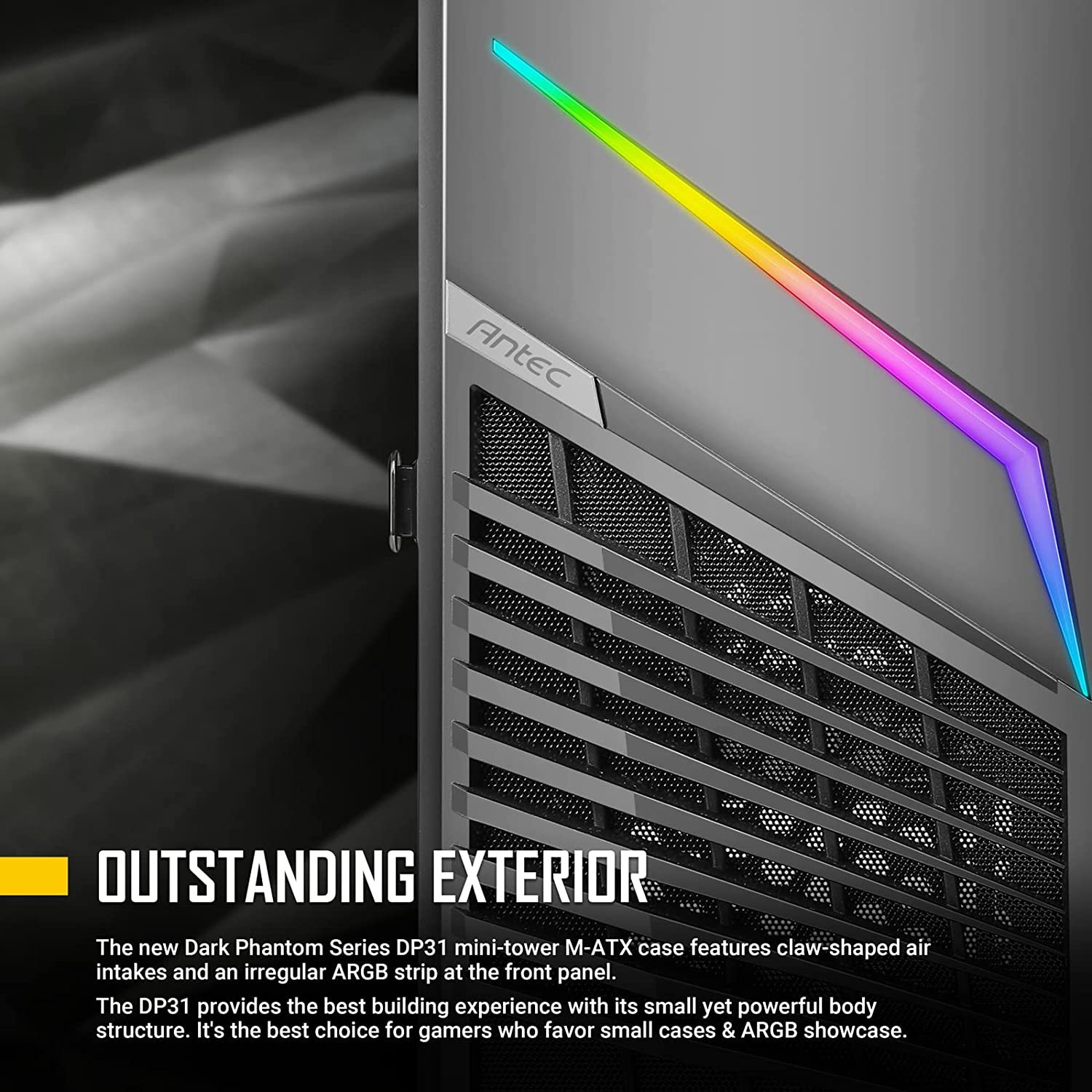 Antec Dark Phantom Series DP31 Minitower MATX Gaming PC Case...