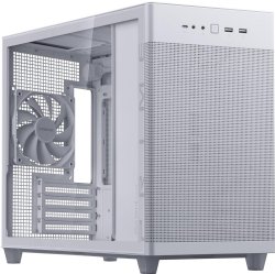 ASUS Prime AP201 White Micro ATX PC Case Tempered Glass Edition, Supports Graphics Cards up to 338mm, 360mm Coolers, & ATX PSUs, Tool-Free Side Panels, Tempered Glass ...
