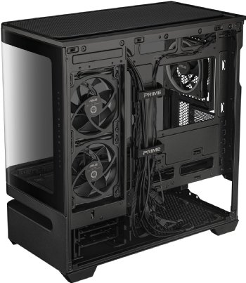 ASUS Prime AP202 ARGB Black mATX pc case with Fully Tempered Curved Glass, Supports Graphics Cards up to 420mm Long, 360mm Long radiators, Easy-Detach Rail ...