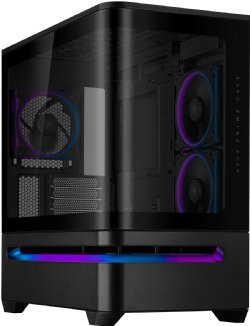 ASUS Prime AP202 ARGB Black mATX pc case with Fully Tempered Curved Glass, Supports Graphics Cards up to 420mm Long, 360mm Long radiators, Easy-Detach Rail ...