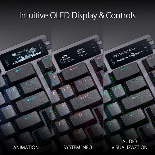 ASUS ROG Azoth 75% Wireless DIY Custom Gaming Keyboard, OLED Display, Three-Layer Dampening, Hot-Swappable ROG NX Red Switches & Keyboard Stabilizers, ABS Keycaps...
