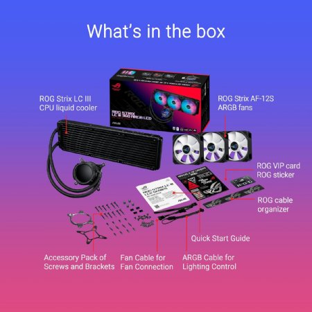 ASUS ROG Strix LC III 360 ARGB LCD All-in-one CPU Liquid Cooler - Intel and AMD with 2.1 IPS LCD, Asetek New Gen7 v2 Pump ...