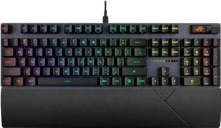 ASUS ROG Strix Scope II Gaming Keyboard, pre-lubed ROG RX Blue clicky Optical switches, Sound-dampening Foam, PBT doubleshot keycaps, Streaming hotkeys, Multi-Function Control ...