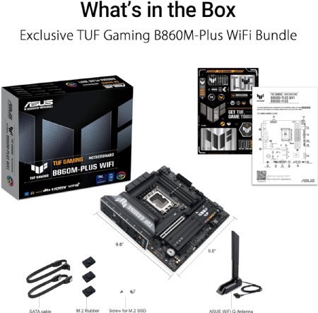 ASUS TUF Gaming B860M-PLUS WiFi B860 LGA 1851 mATX Motherboard, Intel Core Ultra Series 2 Ready, AI PC, 12+1+2+1 80A Stages, DDR5,PCIe 5.0, 3X M.2 ...