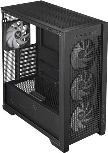 ASUS TUF Gaming GT302 ARGB ATX Mid-Tower PC Case, Four 140 x 28 mm ARGB fans for high airflow and static pressure, interchangeable side panel, detachable top panel, hidden-connector ...