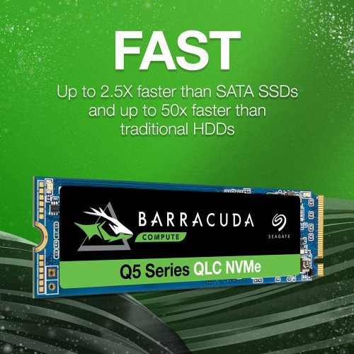 Seagate BarraCuda Q5 2TB Internal SSD - M.2 NVMe PCIe Gen3 —4, 3D QLC for Desktop or Laptop, 1-year Rescue Services (ZP2000CV3A001)
