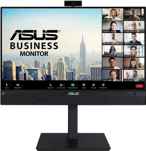 ASUS 23.8INCH 1080P Video Conferencing Monitor (BE24ECSNK)-Full HD IPS Built-in Adjustable 2MP Webcam AI Noise-canceling Mic, Eye Care, USB-C Docking, RJ45