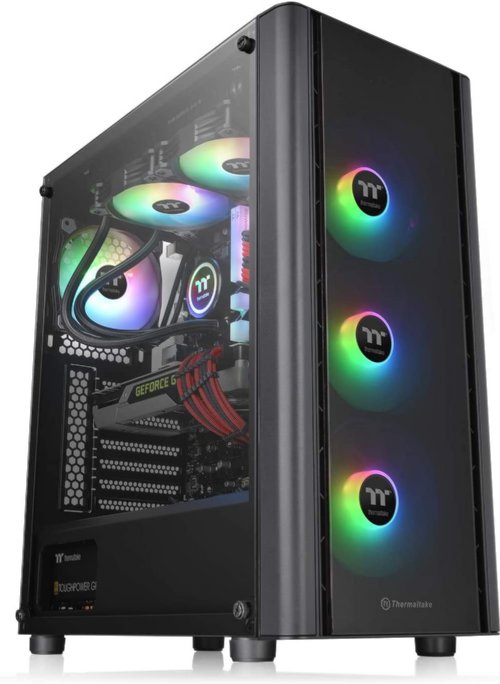 Thermaltake V250 Motherboard Sync ARGB ATX Mid-Tower Chassis with 3 120mm 5V Addressable RGB Fan + 1 Black 120mm Rear Fan Pre-Installed...