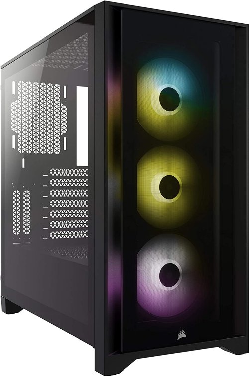 Corsair ICUE 4000X RGB Mid-Tower ATX Case, RapidRoute cable management system makes it simple and fast, Black...(CC-9011204-WW)