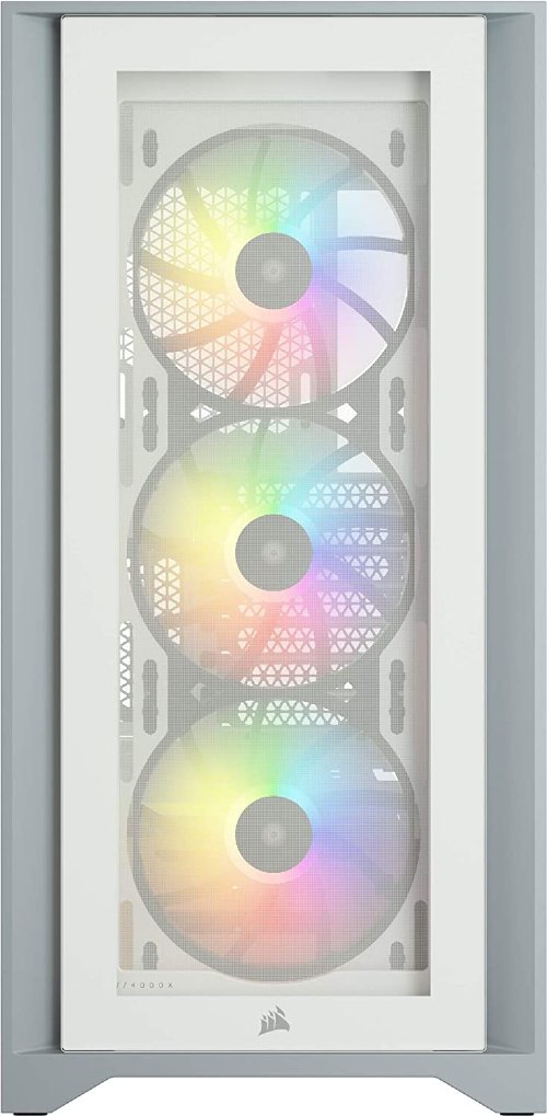 Corsair ICUE 4000X RGB Mid-Tower ATX Case, RapidRoute cable management system makes it simple and fast , White...(CC-9011205-WW)