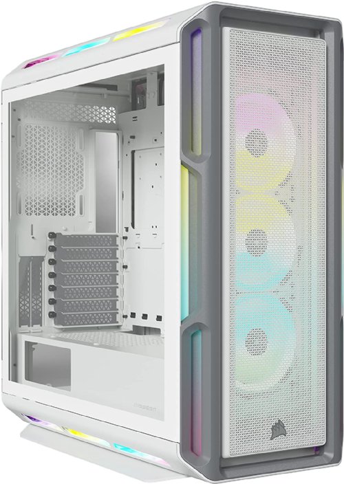 Corsair iCUE 5000T RGB Mid-Tower ATX PC Case, 208 Individually Addressable RGB LEDs, Fits Multiple 360mm Radiators, Easy Cable Management System, White...(CC-9011231-WW)