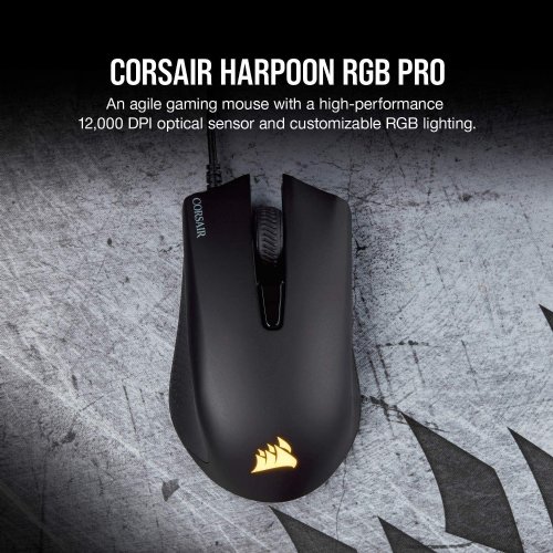 Corsair Harpoon PRO - RGB Gaming Mouse - Lightweight Design - 12,000 DPI Optical Sensor, Wired Pro...(CH-9301111-NA)