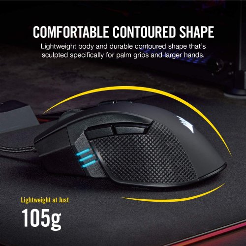 Corsair IRONCLAW RGB, FPower Supply/MOBA Gaming Mouse, Black, Backlit RGB LED, 18000 DPI, Optical,2 years...(CH-9307011-NA)
