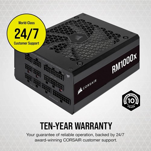 Corsair RMx SHIFT Series RM1000x 80 PLUS Gold Fully Modular, ATX Power Supply, Modular Side Interface, Dual EPS12V Connectors, Zero RPM Fan Mode, 105 C-Rated Capacitors...