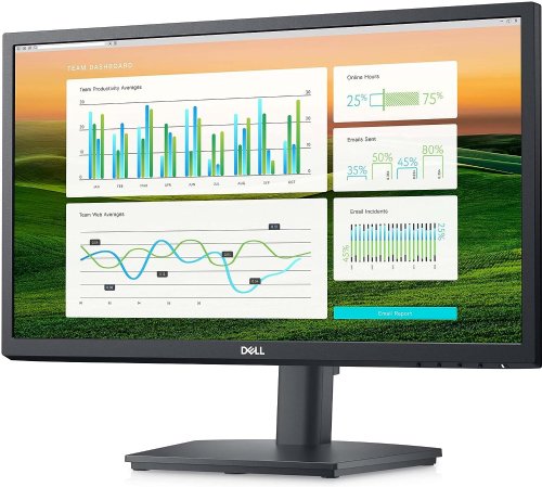 Dell 22" Monitor, VA, 16:9, (1080p) 1920 x 1080 at 60 Hz10 ms (grey-to-grey normal); 5 ms (grey-to-grey fast), 16.7 million colours, VGA, DisplayPort, Anti-glare..