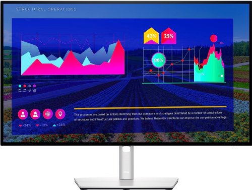 Dell UltraSharp 27" Monitor, LED-backlit - 27, 20 W, IPS, 16:9, 2560 x 1440 at 60 Hz, 0.2331 mm, 350 cd/m , 1000:1 / 1000:1 (dynamic), 8 ms (normal); ...